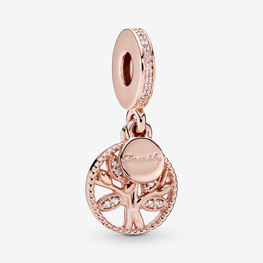 Pandora Sparkling Family Tree Baumeln Rosa Gold | IAJYEQ-187