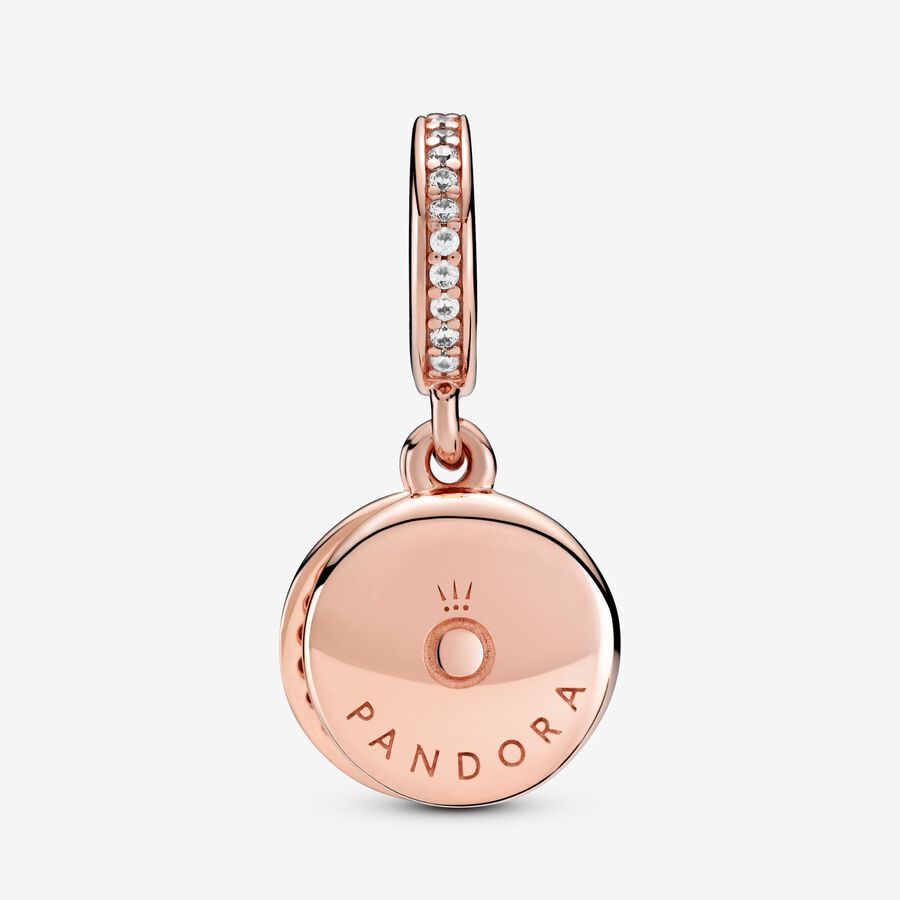 Pandora Sparkling Light Blue Disc Double Baumeln Rosa Gold | WQAYGK-560