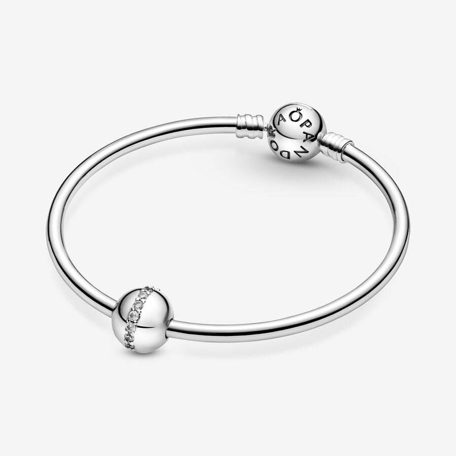 Pandora Sparkling Line Clip Klammern Silber | UKLYDV-673