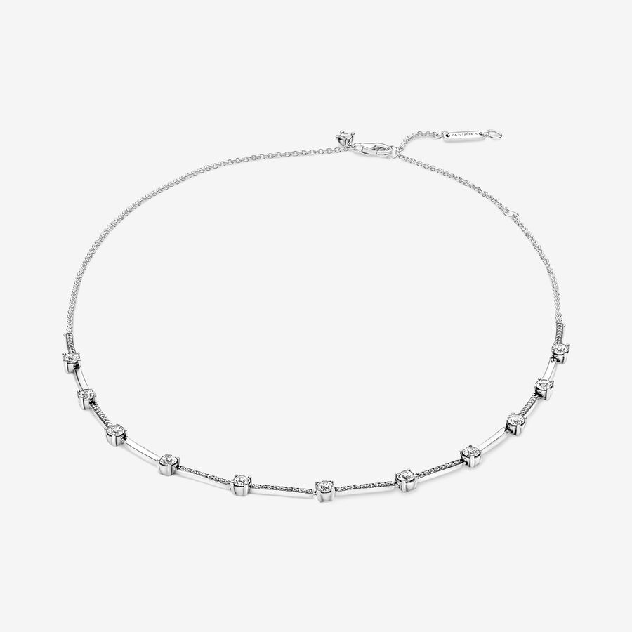 Pandora Sparkling Pave Bars Halsketten- Und Ohrring-sets Mehrfarbig | FOJPNU-098