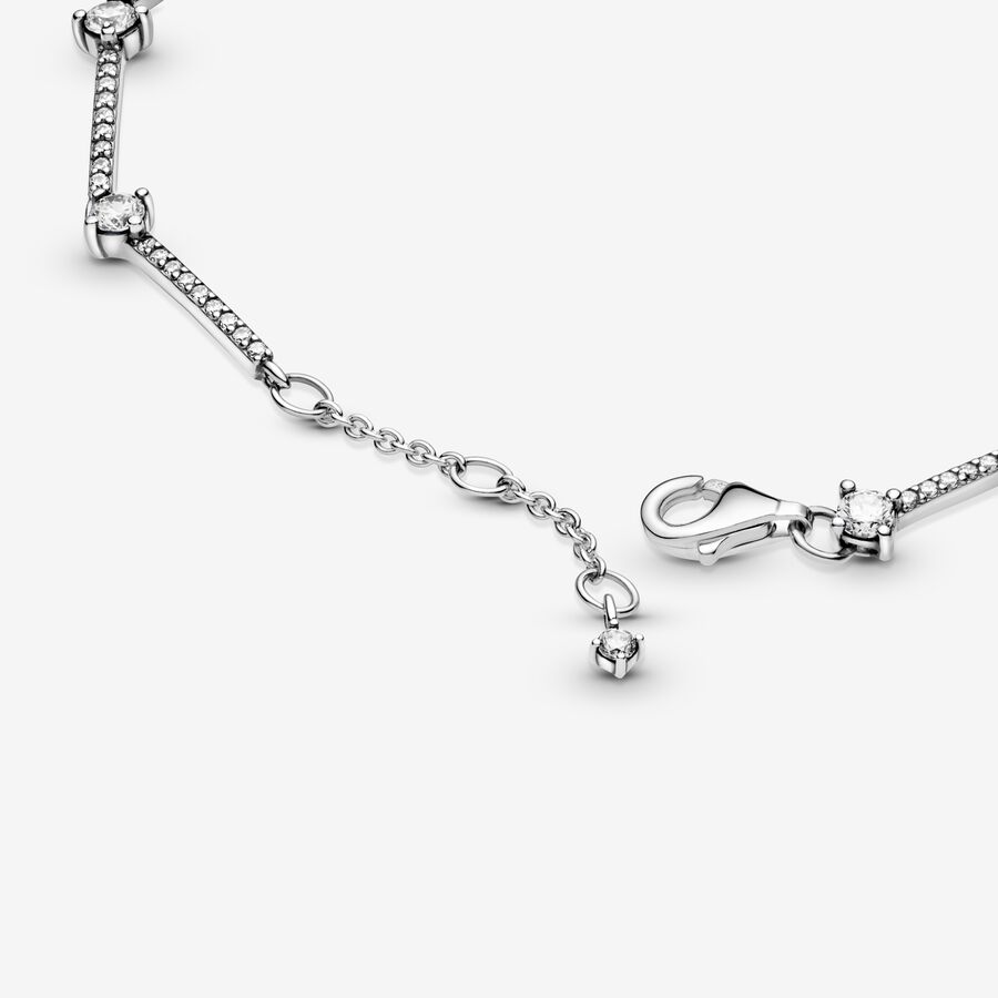 Pandora Sparkling Pave Bars Non-Charms Silber | KDAHPG-401