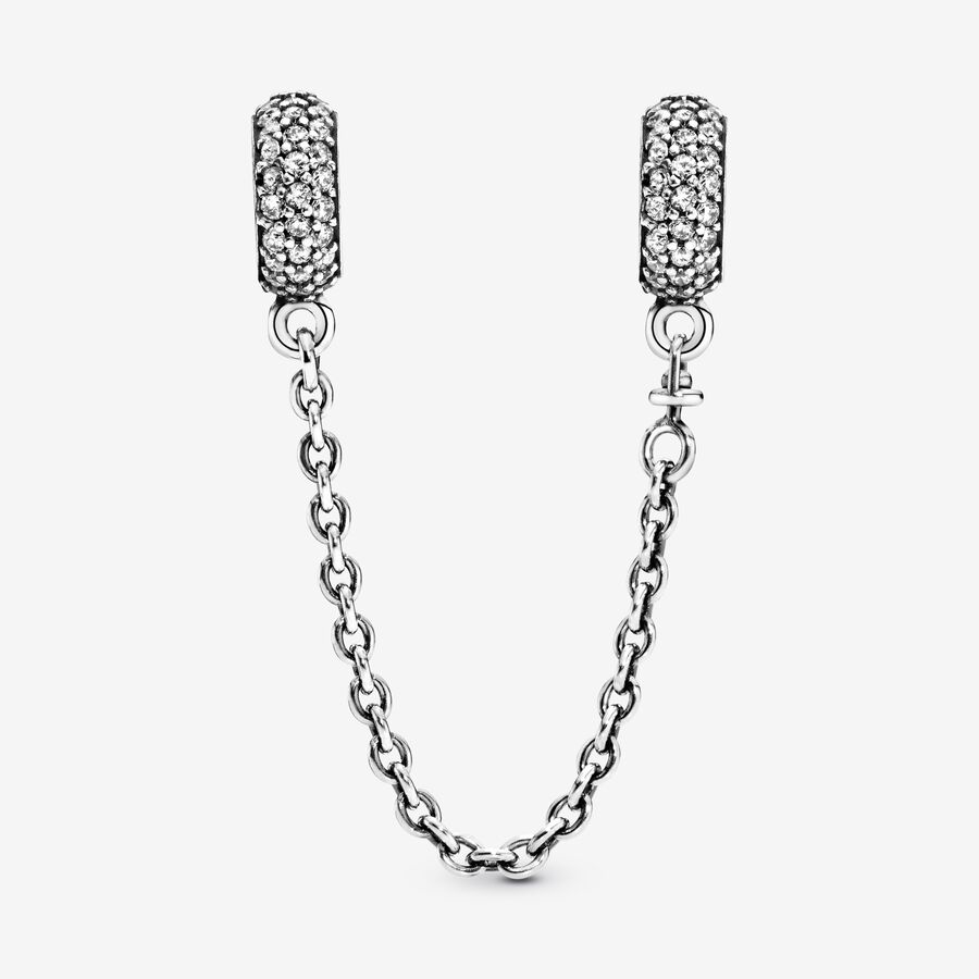 Pandora Sparkling Pave Safety Silber | JCQSBX-347