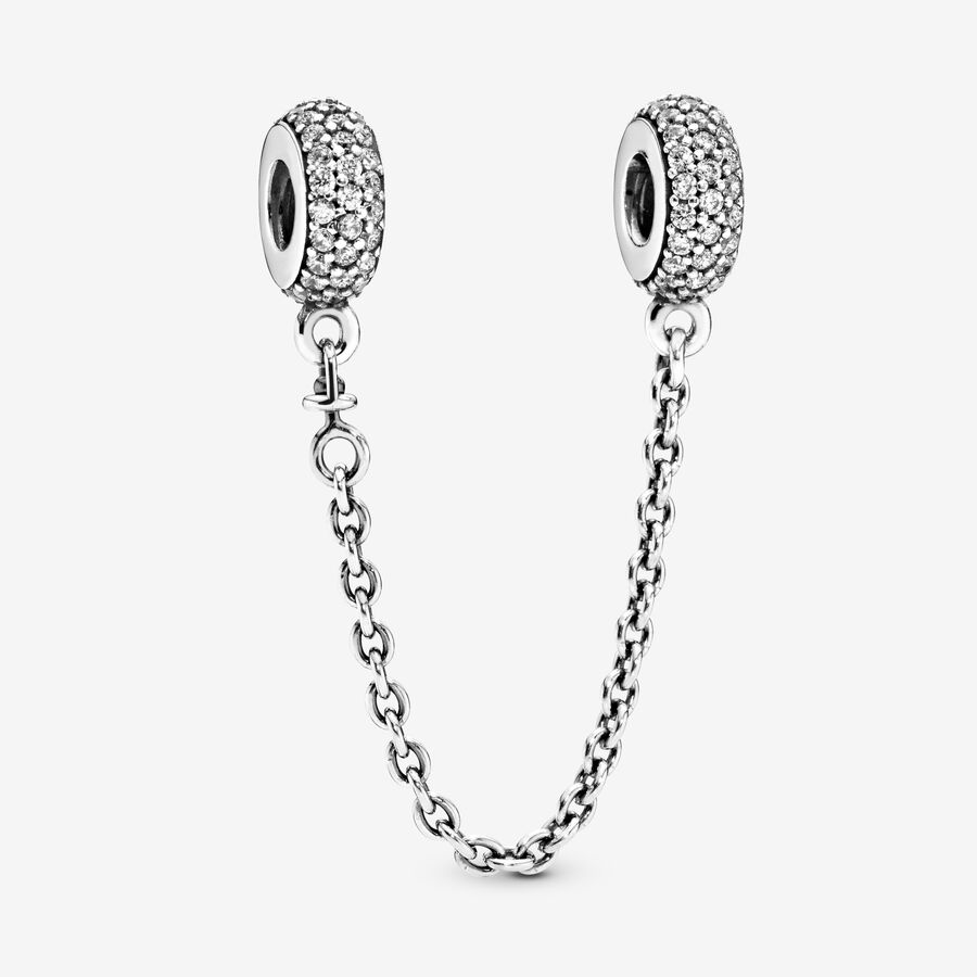 Pandora Sparkling Pave Safety Silber | JCQSBX-347