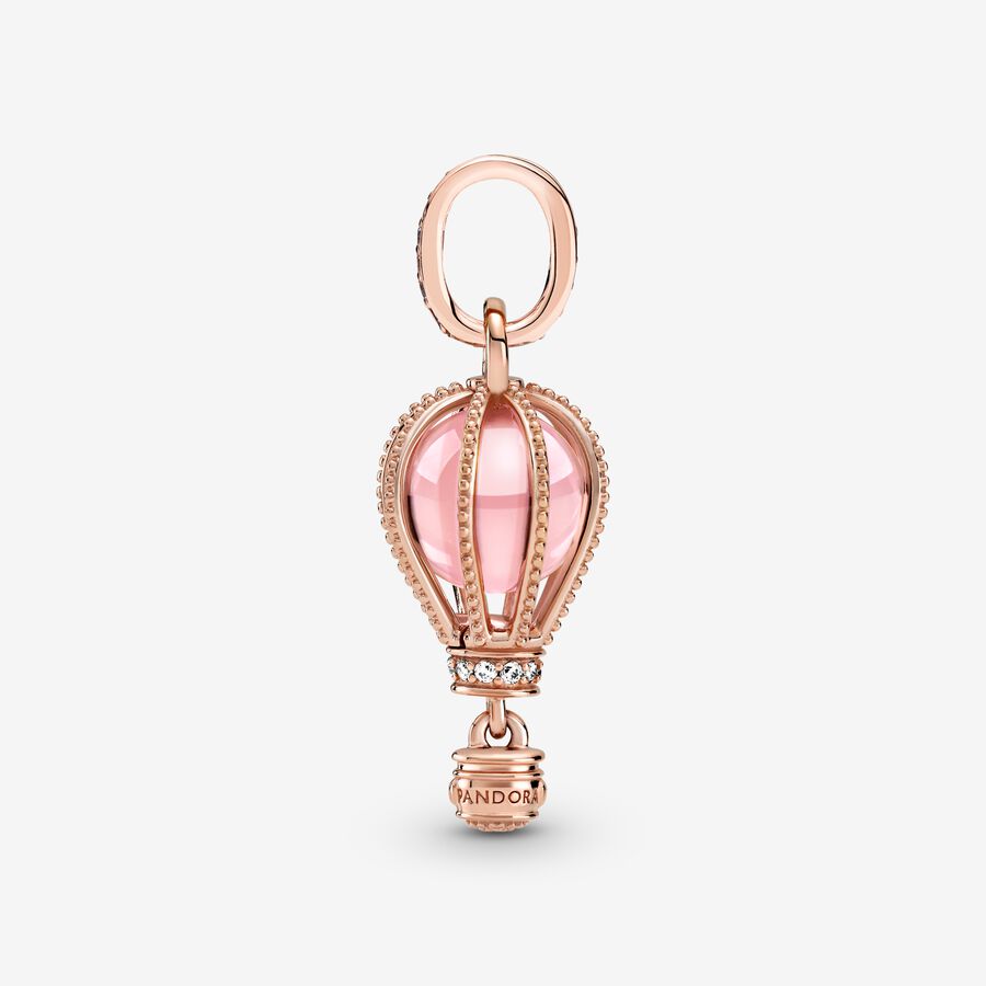 Pandora Sparkling Pink Hot Air Balloon Baumeln Rosa Gold | ZDIPCB-028