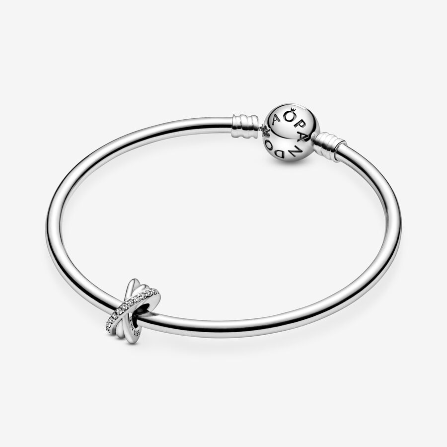 Pandora Sparkling Polished Lines Abstandshalter Silber | JFABEU-307