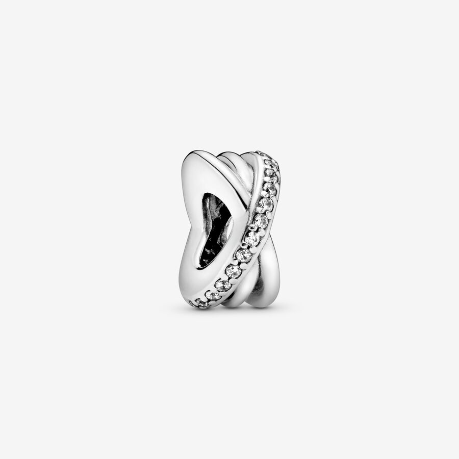 Pandora Sparkling Polished Lines Abstandshalter Silber | JFABEU-307