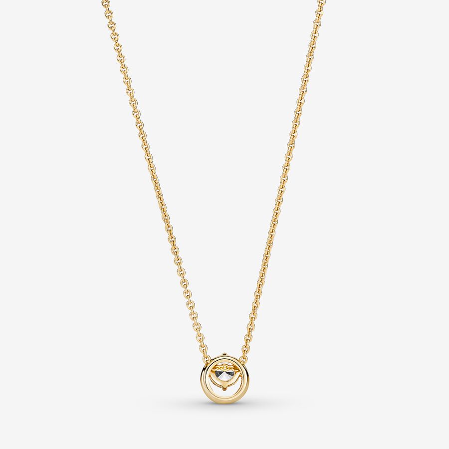 Pandora Sparkling Round Collier Anhänger Gold | TYJAQB-084