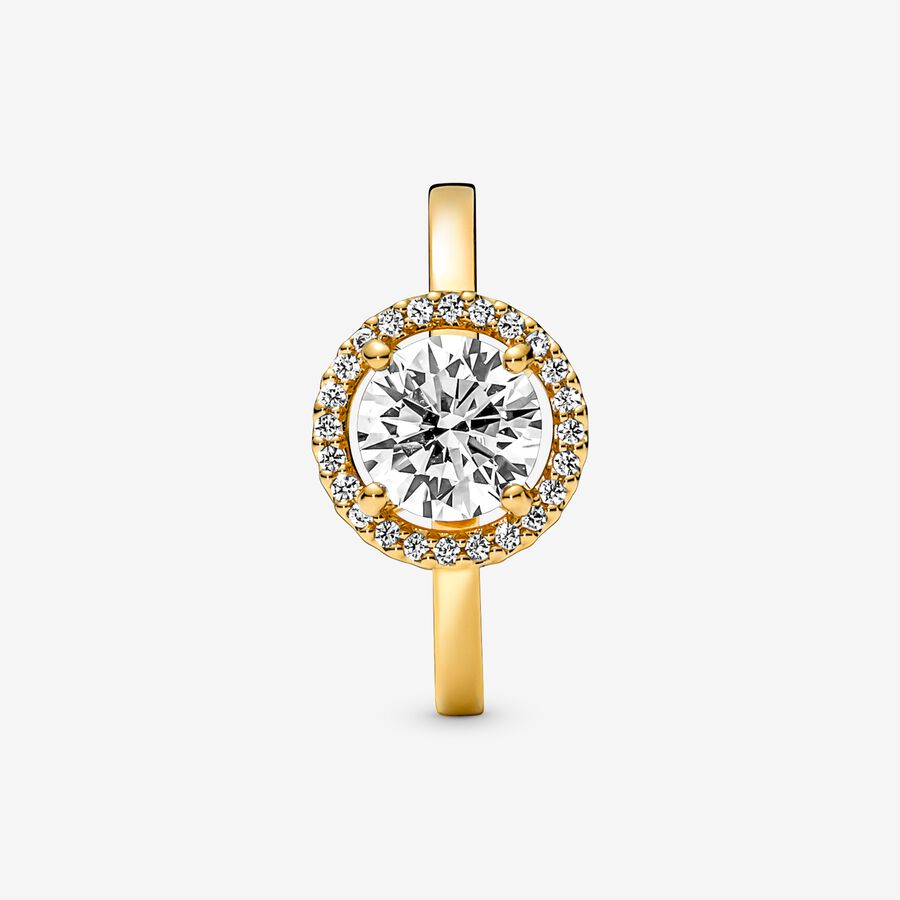 Pandora Sparkling Round Solitär Gold | DRGFCL-874