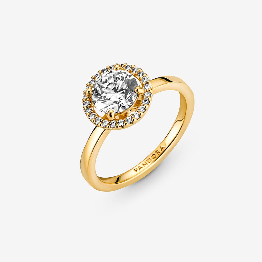 Pandora Sparkling Round Solitär Gold | DRGFCL-874