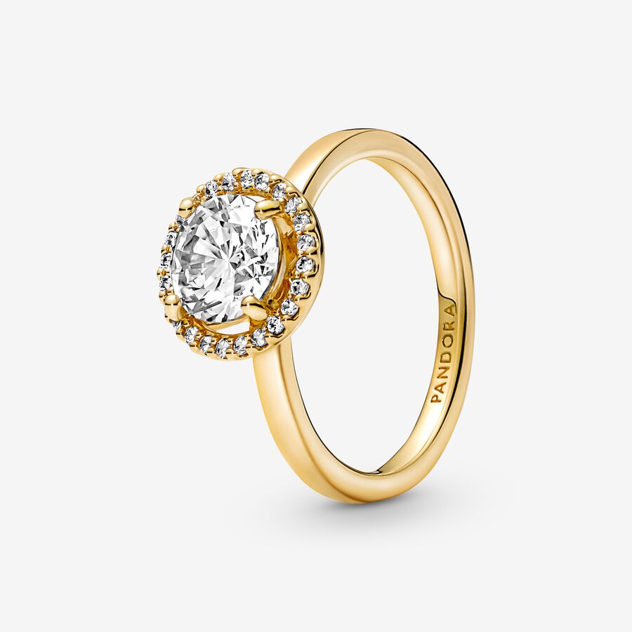 Pandora Sparkling Round Solitär Gold | DRGFCL-874