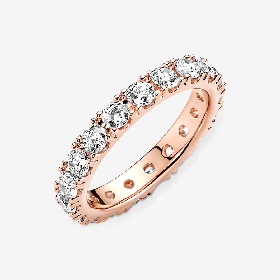 Pandora Sparkling Row Eternity Band Rosa Gold | QYTEAI-732