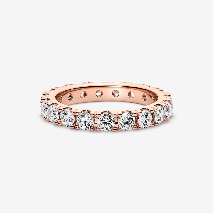 Pandora Sparkling Row Eternity Band Rosa Gold | QYTEAI-732