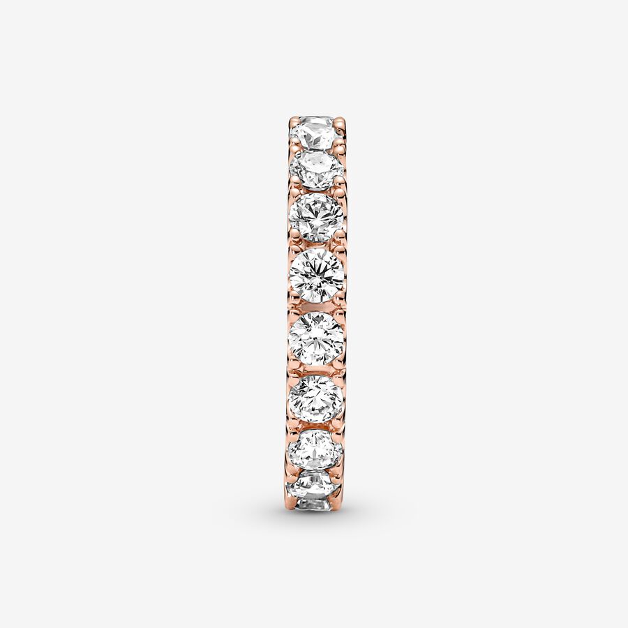 Pandora Sparkling Row Eternity Band Rosa Gold | QYTEAI-732