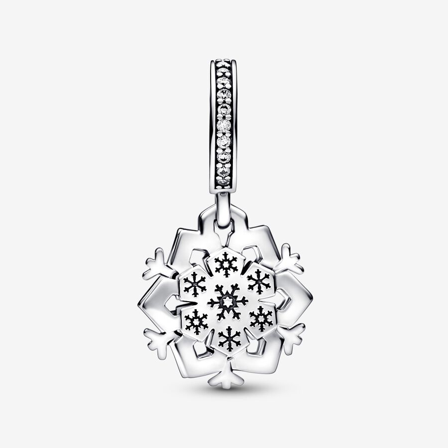 Pandora Sparkling Snowflake Double Baumeln Silber | KXJETL-948