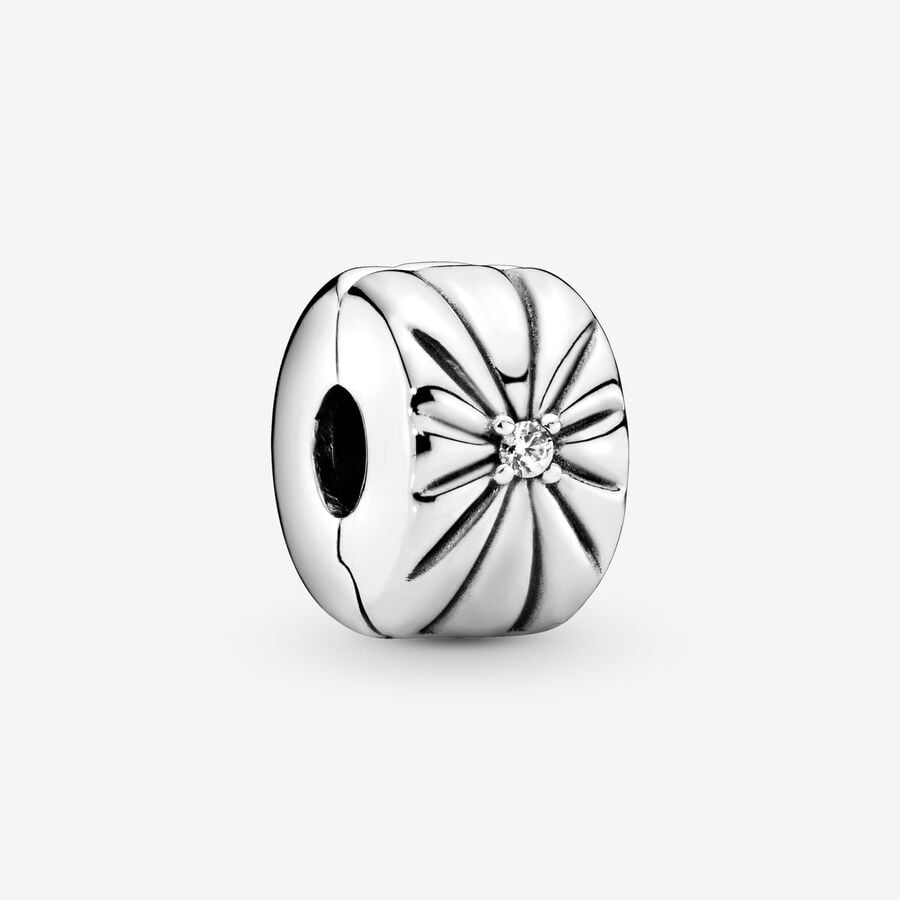 Pandora Sparkling Sunburst Clip Klammern Silber | MZBWYI-704