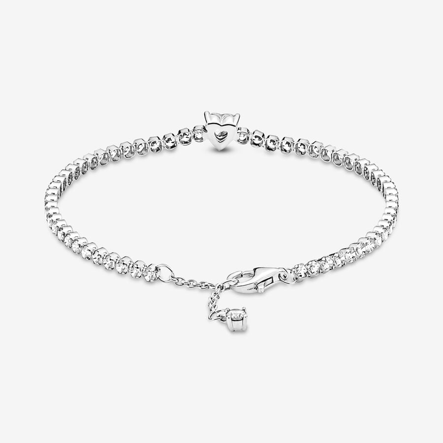 Pandora Sparkling Tennis Kette Silber | BWLMQI-974