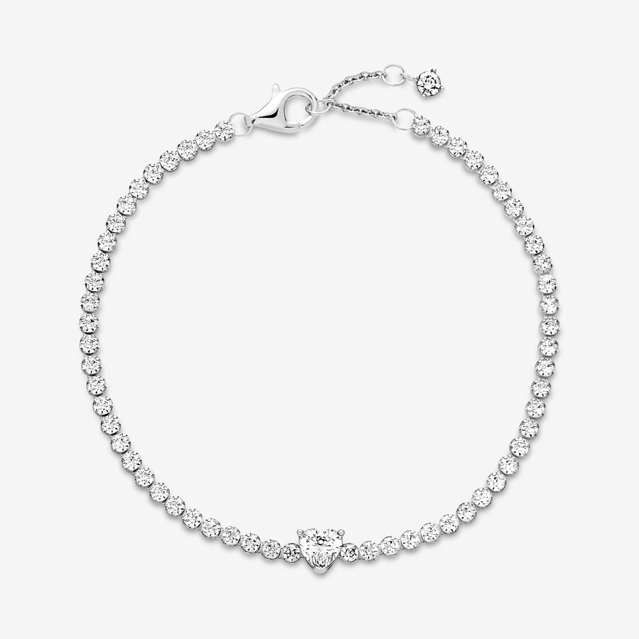 Pandora Sparkling Tennis Kette Silber | BWLMQI-974