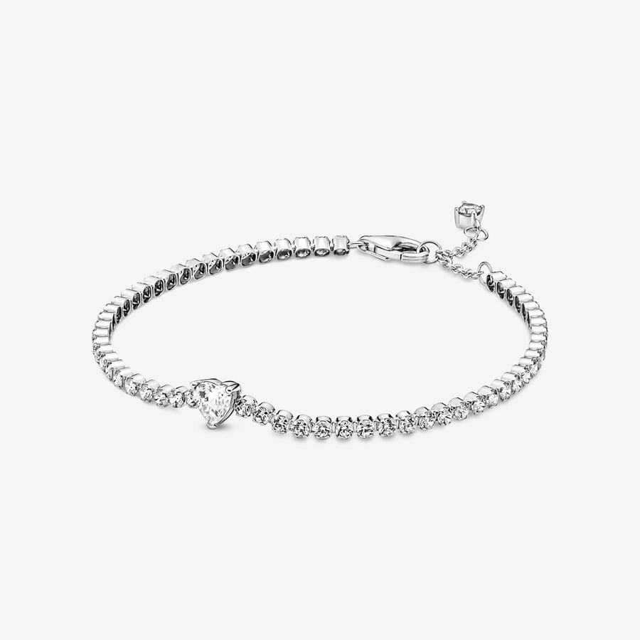 Pandora Sparkling Tennis Kette Silber | BWLMQI-974