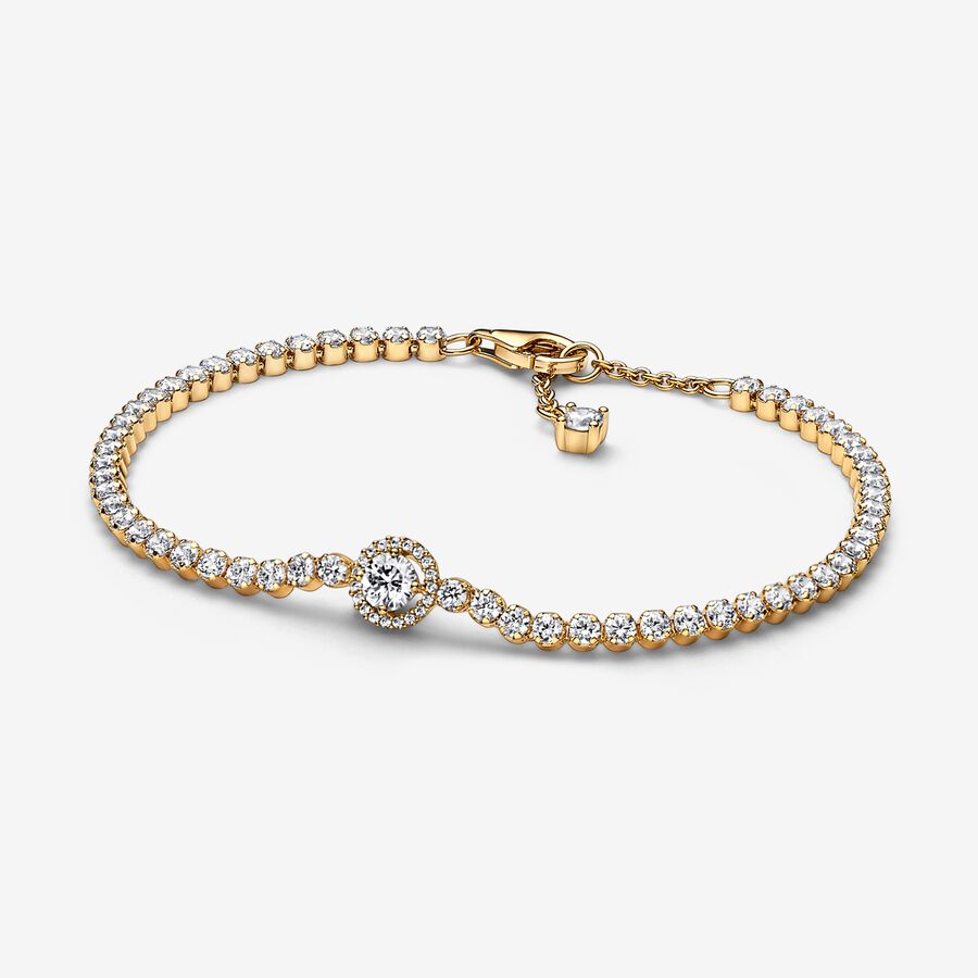 Pandora Sparkling Tennis Non-Charms Gold | UTKNJP-015