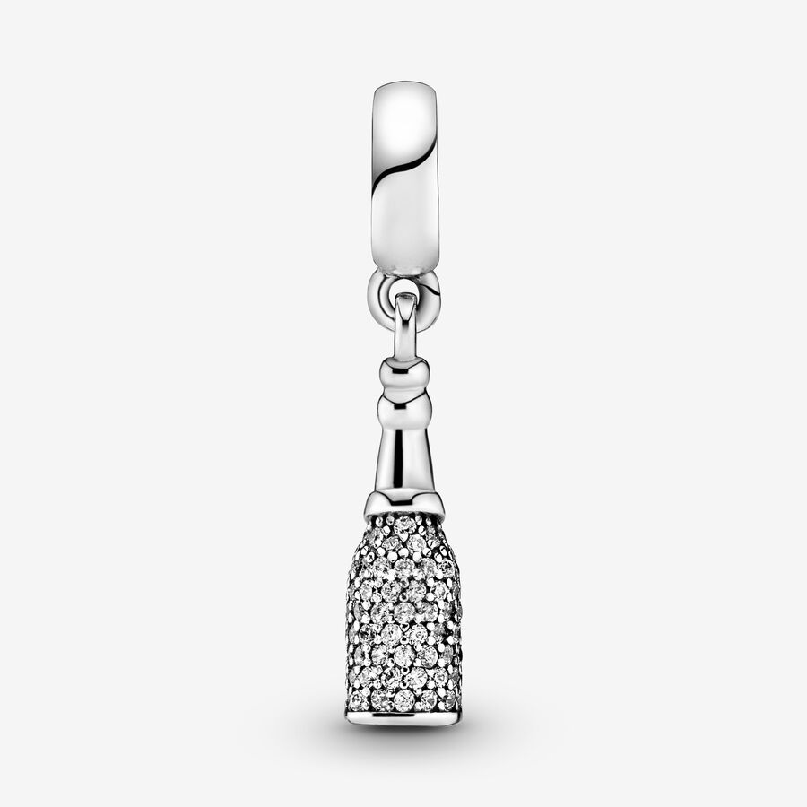 Pandora Sparkling Wine Bottle Baumeln Silber | WYRAPV-725