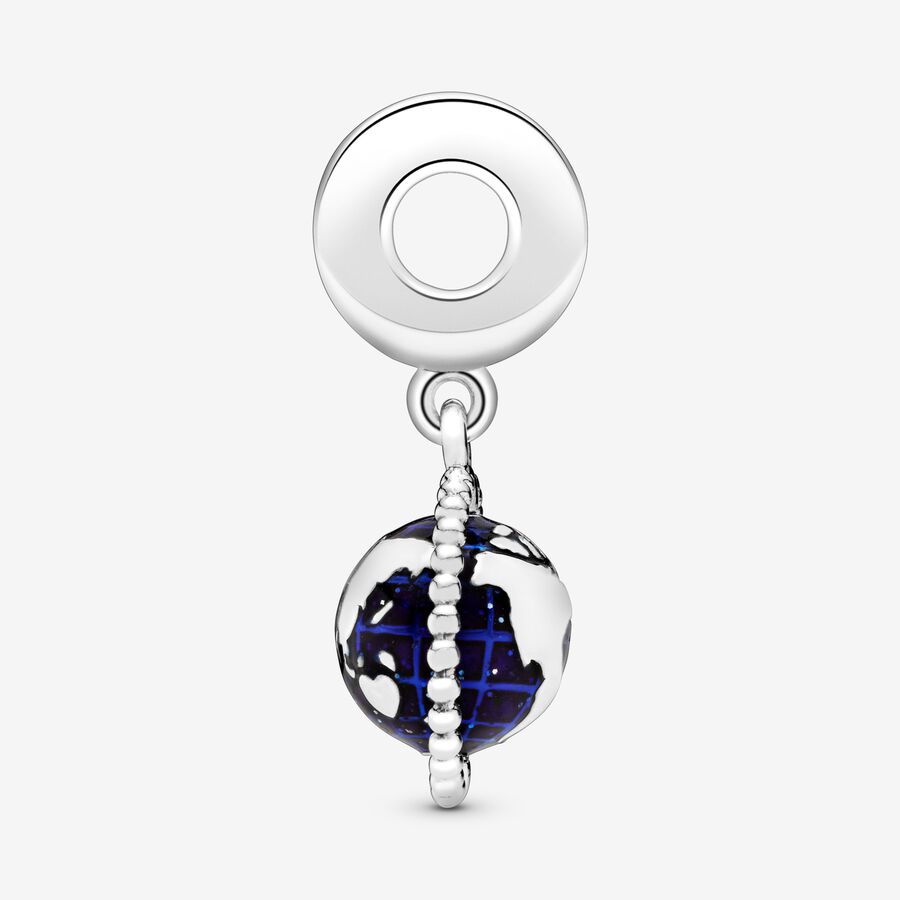 Pandora Spinning Globe Baumeln Silber | HATFYR-781