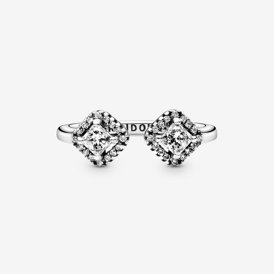 Pandora Square Sparkle Open Aussage Silber | UOGIBN-754