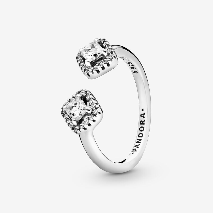 Pandora Square Sparkle Open Aussage Silber | UOGIBN-754