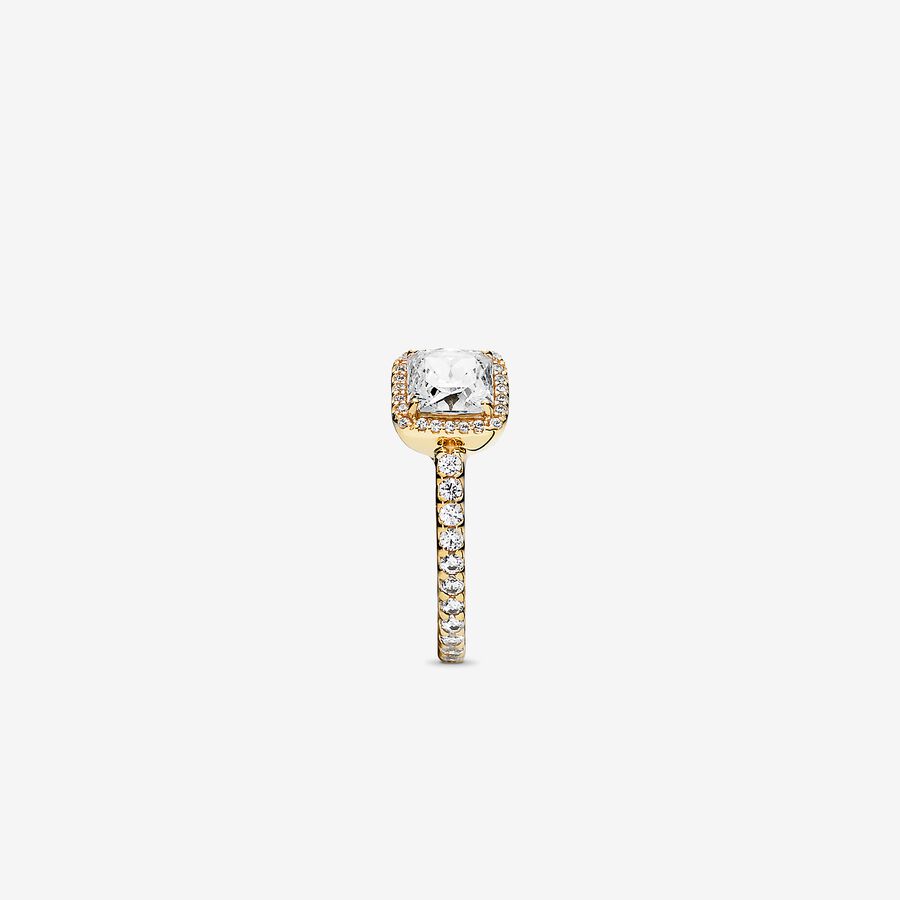 Pandora Square Sparkle Solitär Gold | ZIHLCP-137