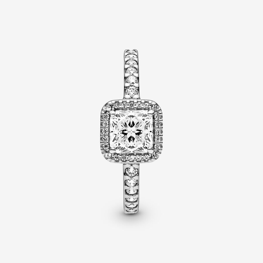 Pandora Square Sparkle Solitär Silber | KZHIFE-950