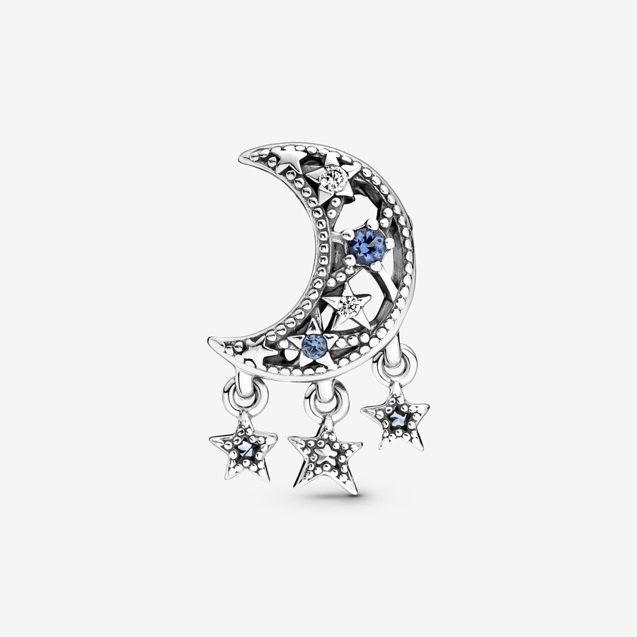 Pandora Star & Crescent Moon Baumeln Silber | YWLHBV-032