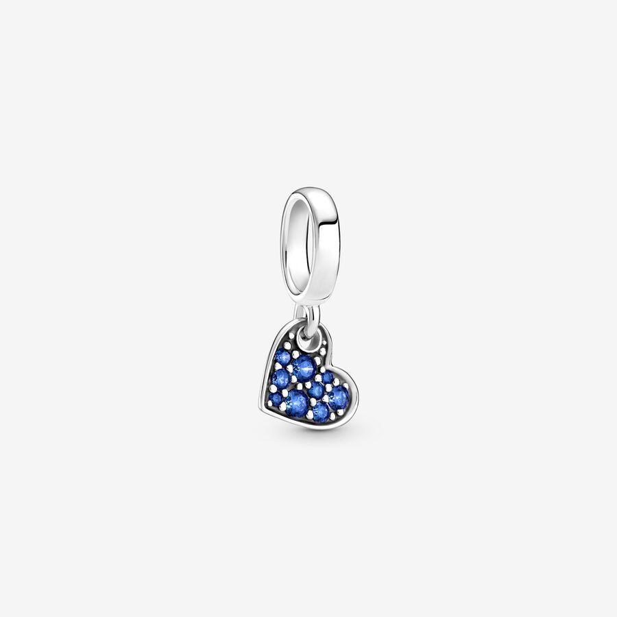 Pandora Stellar Blue Pave Tilted Baumeln Silber | ZJNPVH-726