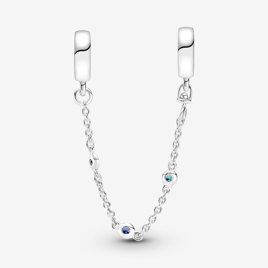 Pandora Triple Blue Stone Safety Silber | FQHZBE-539