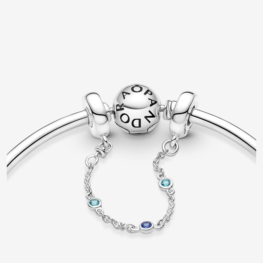 Pandora Triple Blue Stone Safety Silber | FQHZBE-539