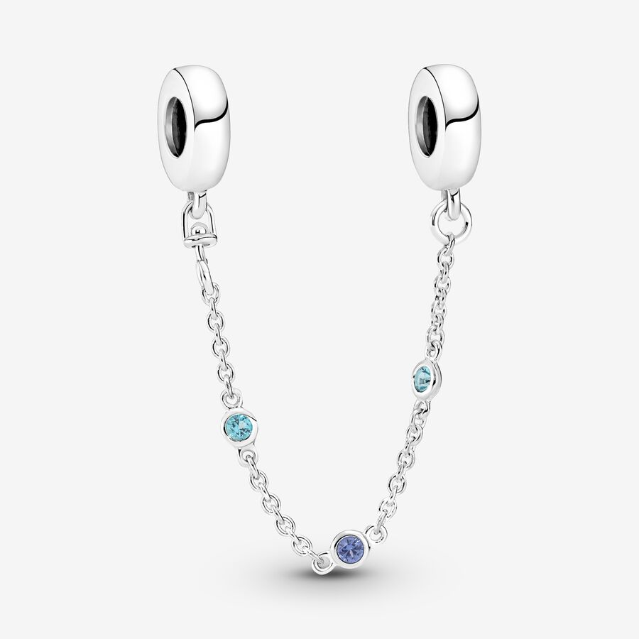 Pandora Triple Blue Stone Safety Silber | FQHZBE-539