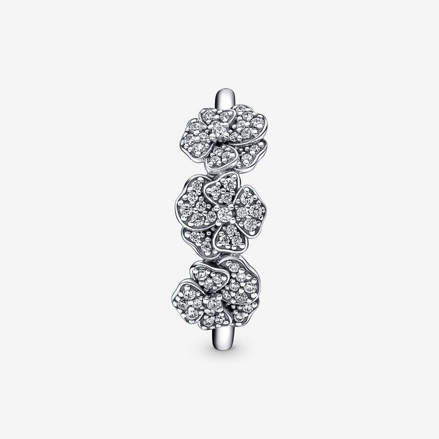 Pandora Triple Pansy Flower Aussage Silber | JOGZER-391