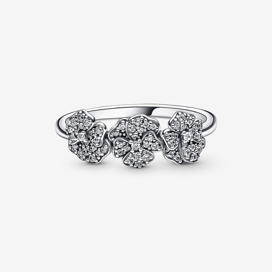 Pandora Triple Pansy Flower Aussage Silber | JOGZER-391