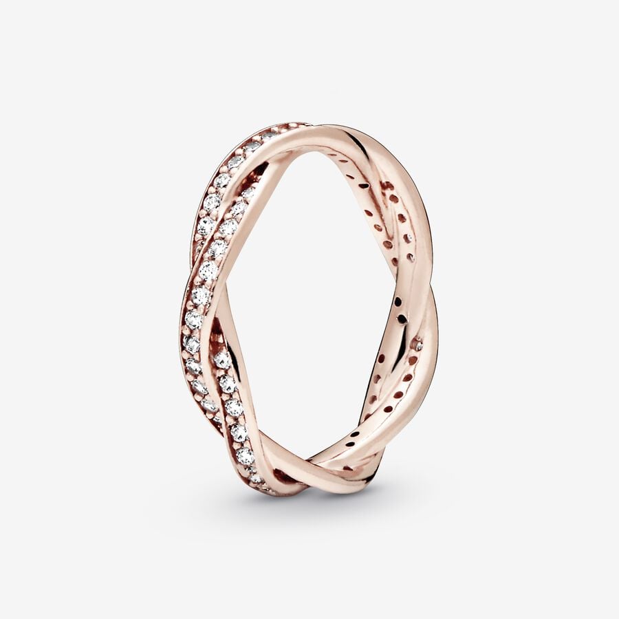 Pandora Twist of Fate in & Clear CZ Band Rosa Gold | LPVOXW-421