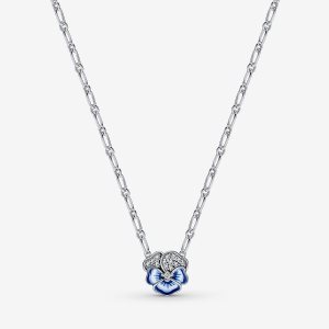 Pandora Blue Pansy Flower Anhänger Silber | HGVPTR-216