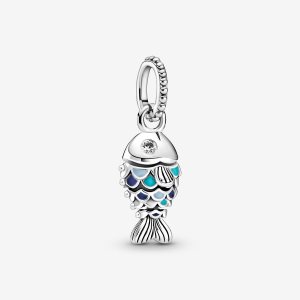 Pandora Blue Scaled Fish Baumeln Silber | GCQYHO-326