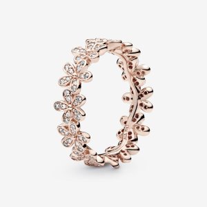 Pandora Dazzling Daisy in & Clear CZ Band Rosa Gold | MAKWBH-701