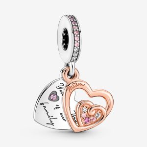 Pandora Entwined Infinite Hearts Double Baumeln Two-tone | LHYMGP-941