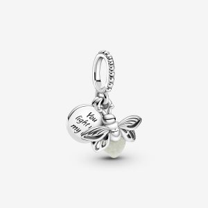 Pandora Glow-in-the-dark Firefly Baumeln Silber | HFAZDT-637