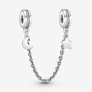 Pandora Half Moon Star Safety Silber | IXHRMU-271