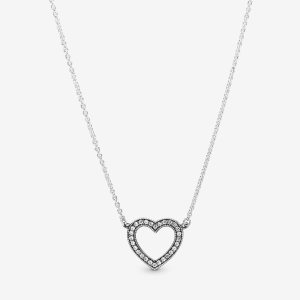 Pandora Loving Hearts of with Clear CZ Kette Silber | LBHKZI-578