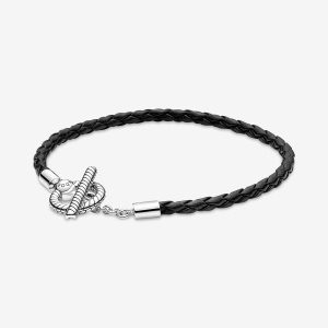 Pandora Moments Braided T-bar Charms Silber | UJIEOR-856