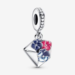 Pandora Pansy Flower Envelope Baumeln Silber | OCZHVF-931