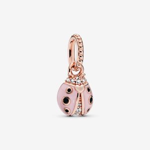 Pandora Pink Ladybird Anhänger Rosa Gold | YFQEHA-167