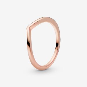 Pandora Polished Wishbone Stapelbar Rosa Gold | KCXONU-523