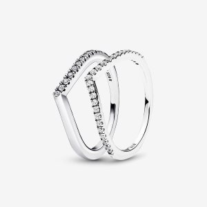 Pandora Shimmering Wishbone Ring-sets Mehrfarbig | JPBEYF-081