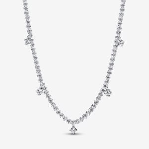 Pandora Sparkling Collier Kette Silber | MYGFQD-760